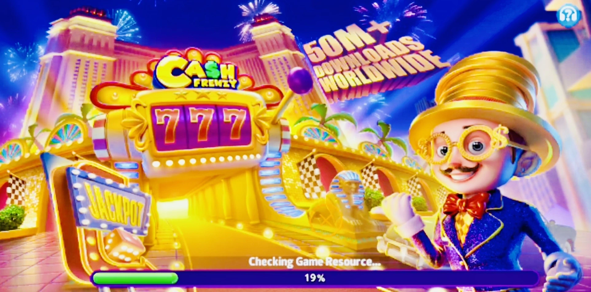 Cash Frenzy Casino APK latest version dashboard showing slot machines and free coins on a smartphone screen.